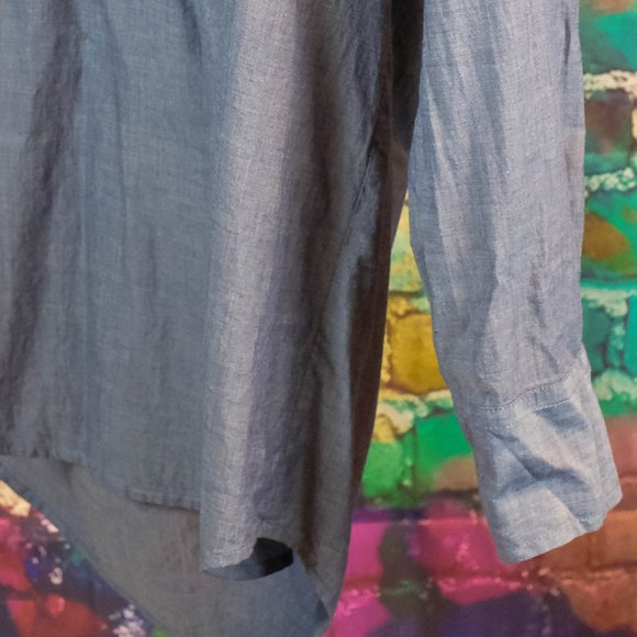 J. Crew Chambray Popover Tunic Top M - Picture 5 of 9